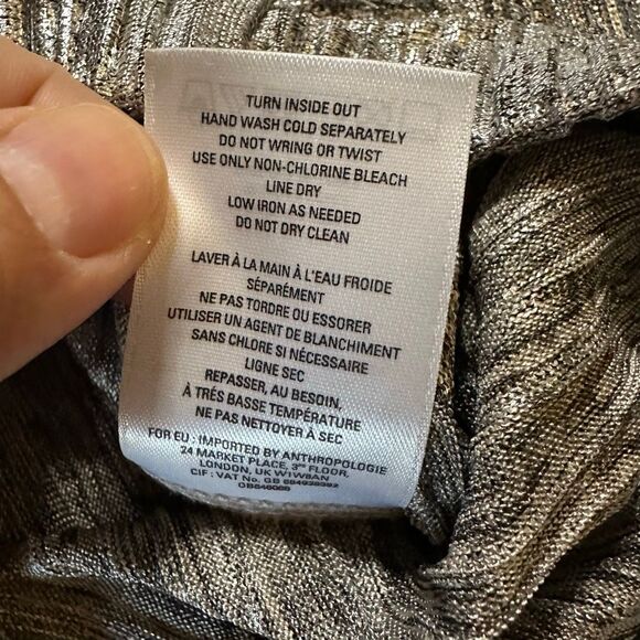 Anthropologie metallic wide leg pants eleveness medium - Picture 7 of 10